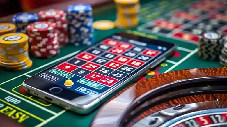 Pemain menikmati taruhan olahraga sepak bola dengan antarmuka modern di perangkat mobile